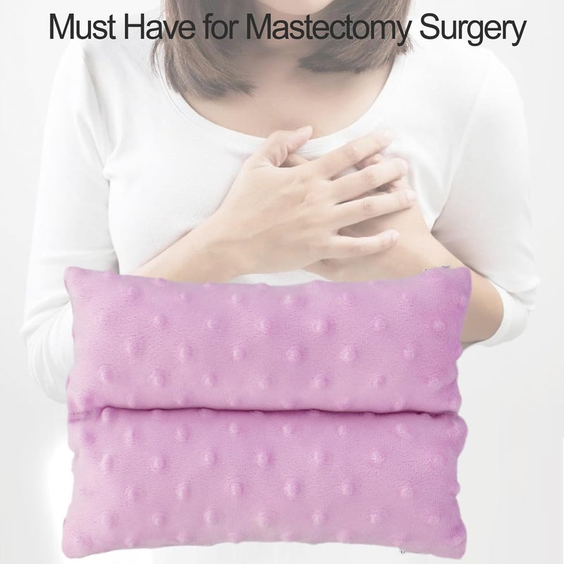 HapiPoppy Port Pillows Chemo Port Pillow for Seatbelt Chest Protector Chemo Patients Pacemaker Heart Surgery Recovery Support Cushion Gifts Women Minky Dot Lavender - Image 5